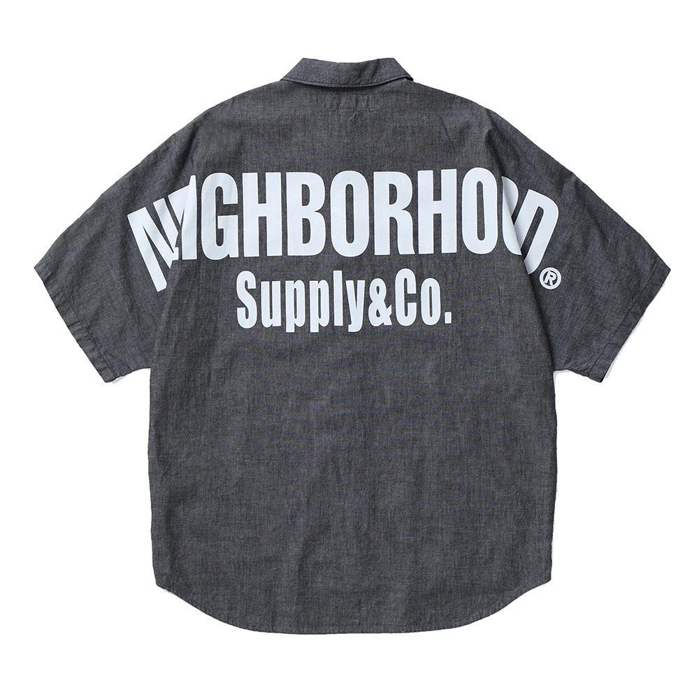 NEIGHBORHOOD - Neighborhood Dolmansleeve Shirt SS 黑/靛青短袖襯衫