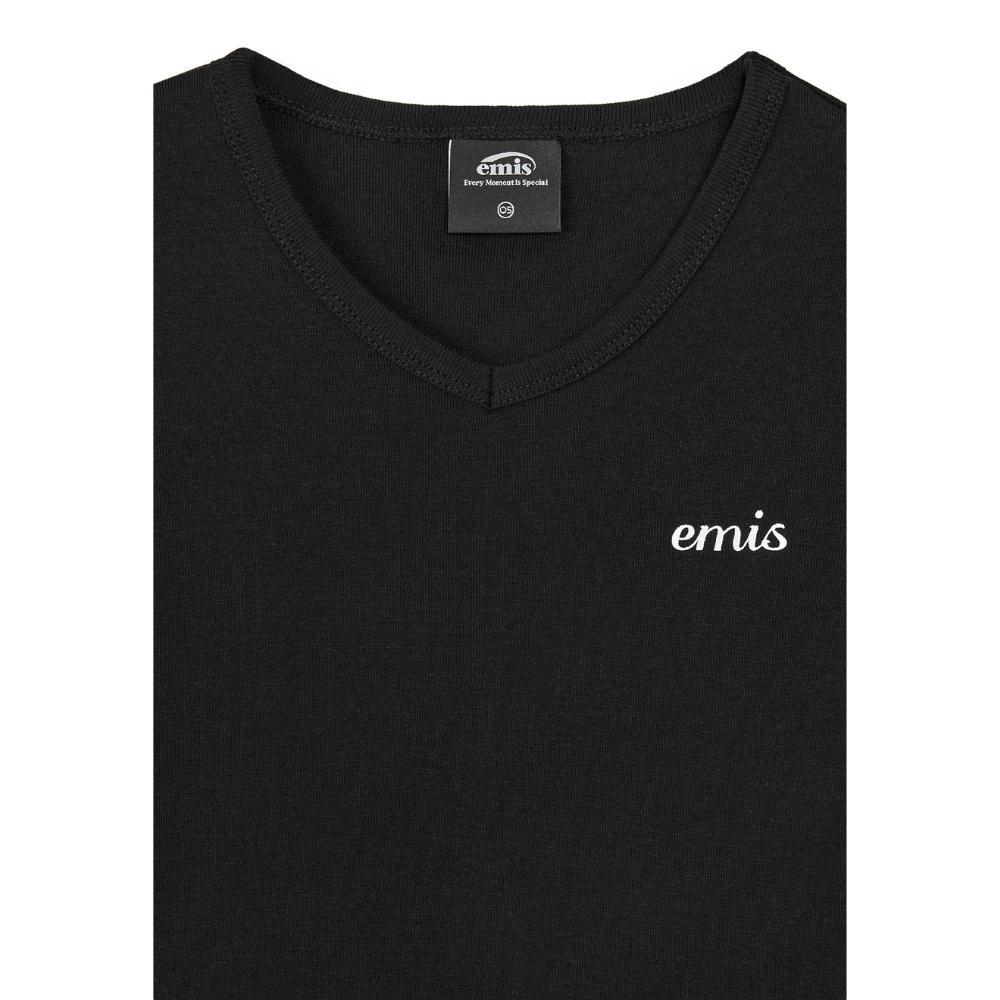 Tシャツ・カットソー EMIS (WOMENS) RIBBED RINGER T-SHIRT 5BSH111 emis - 韓國emis (WOMENS) RIBBED RINGER T-SHIRT 韓製女款V領短