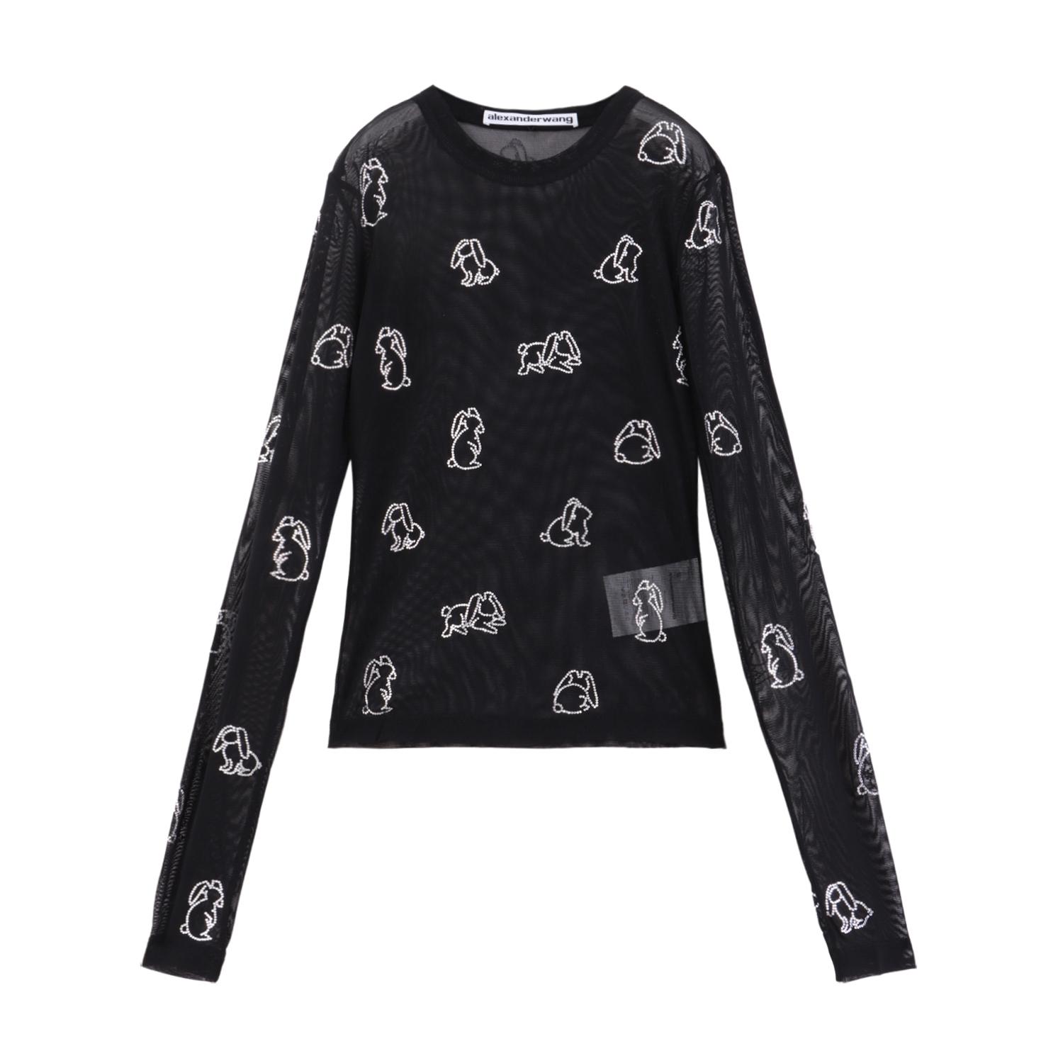 alexanderwang - alexanderwang 兔子水鑽長袖上衣- BreezeOnline