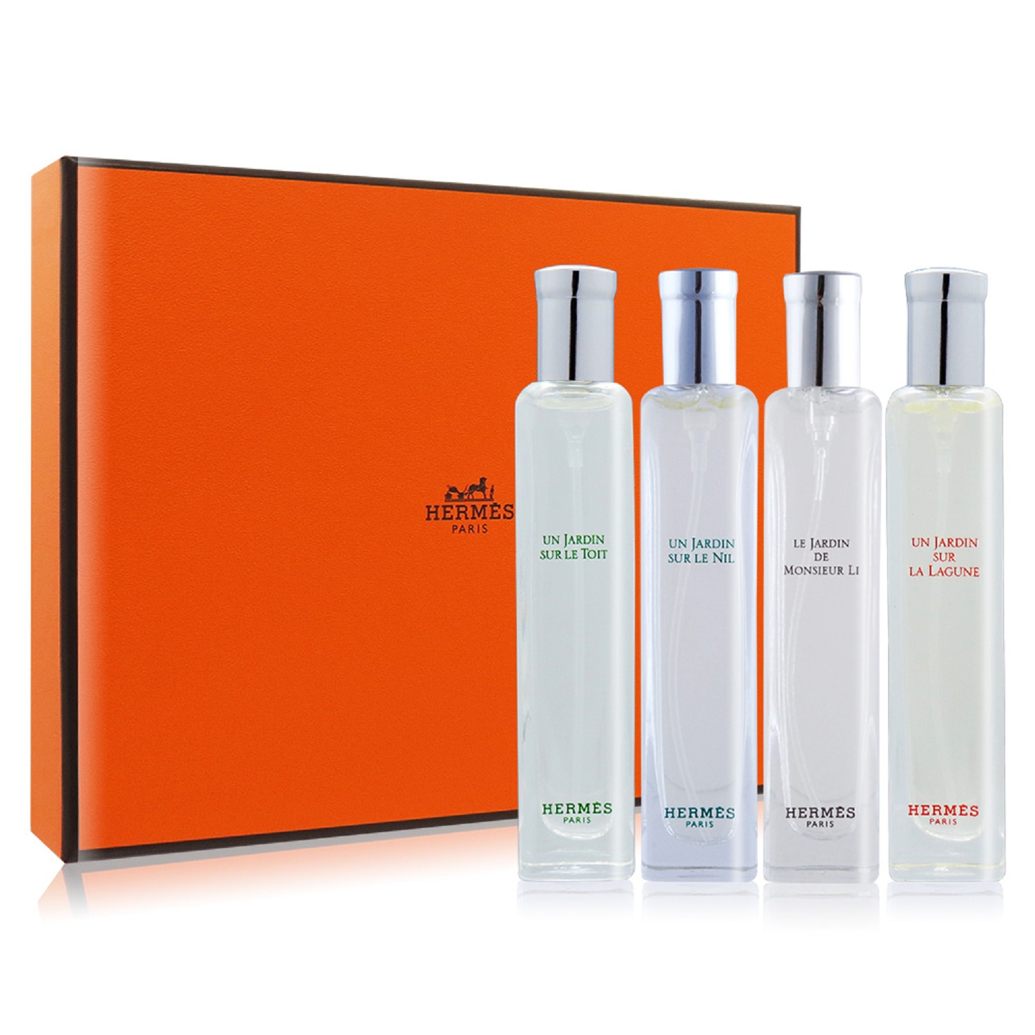 Hermes Hermes 愛馬仕香水禮盒四入組 15mlx4 潟湖 尼羅河 李先生 空中花園 國際航空版 Breezeonline 微風精品線上