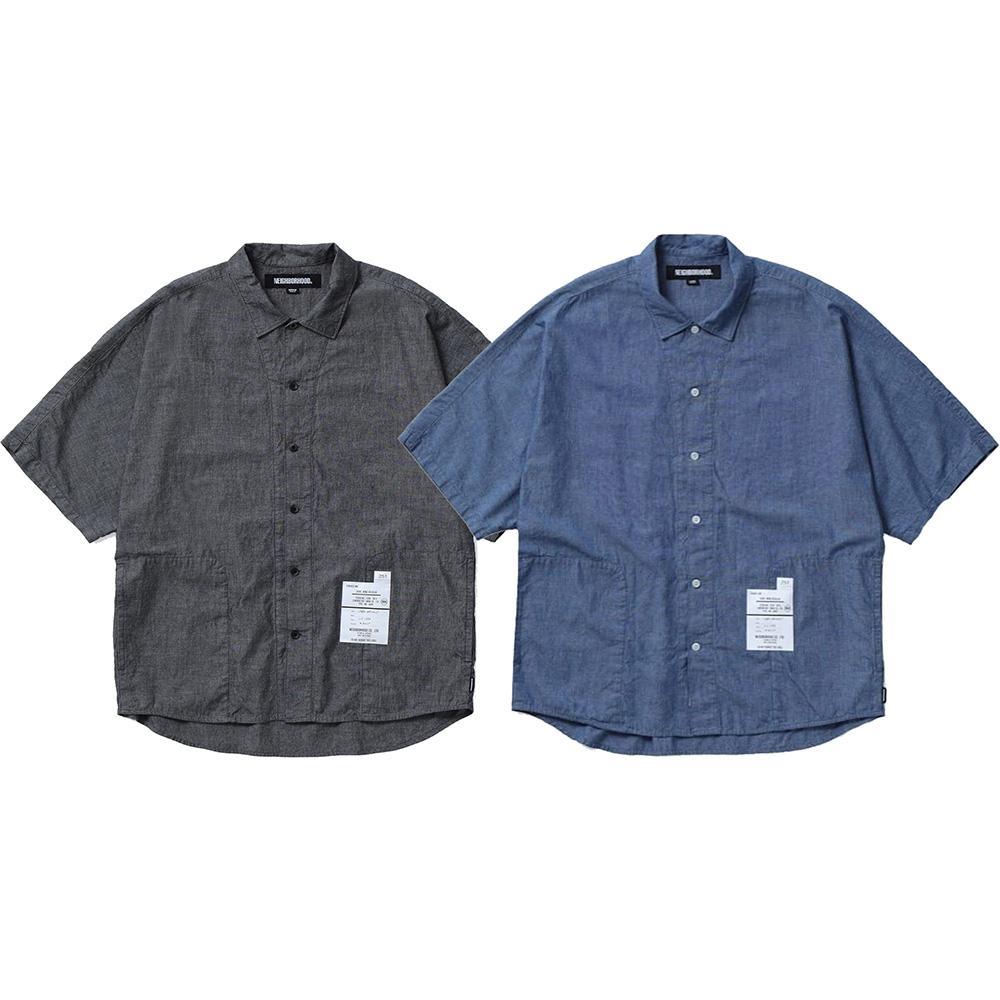 NEIGHBORHOOD - Neighborhood Dolmansleeve Shirt SS 黑/靛青短袖襯衫